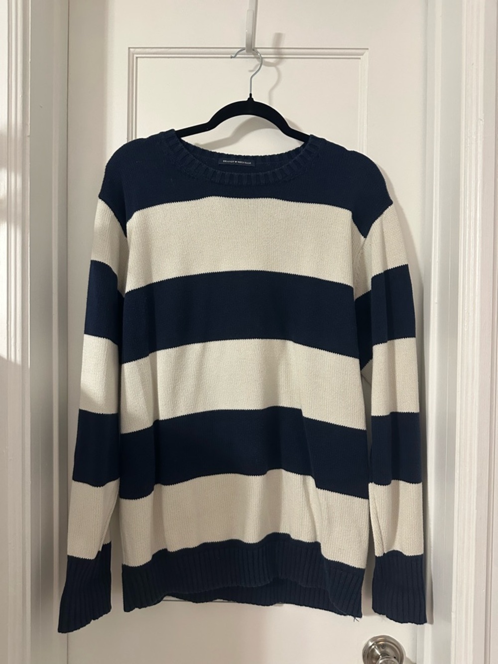 Brandy Melville Blue and Cream Sweater